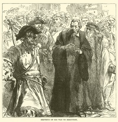 Servetus on His Way to Execution by English School