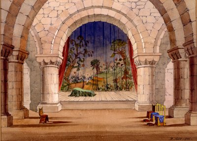 Set Design for Hamlet by William Shakespeare, 1858 by English School