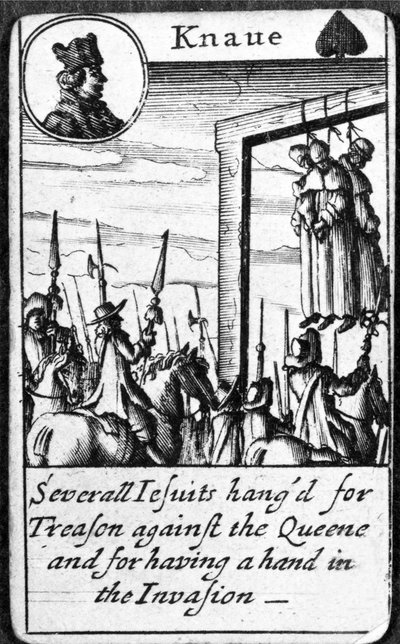 Several Jesuits Hanged for Treason, Knave of Spades from a Pack of Playing Cards by English School