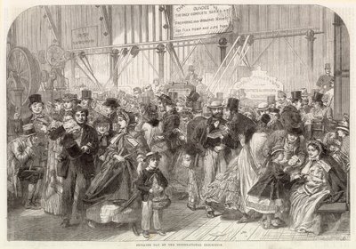 Shilling Day at the International Exhibition 1862 by English School