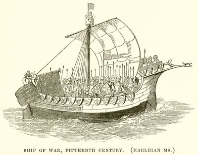 Ship of War, Fifteenth Century (Harleian Ms.) by English School