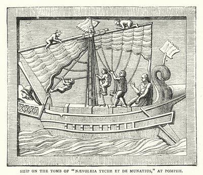 Ship on the Tomb of "Naevoleia Tyche et de Munatius," at Pompeii by English School