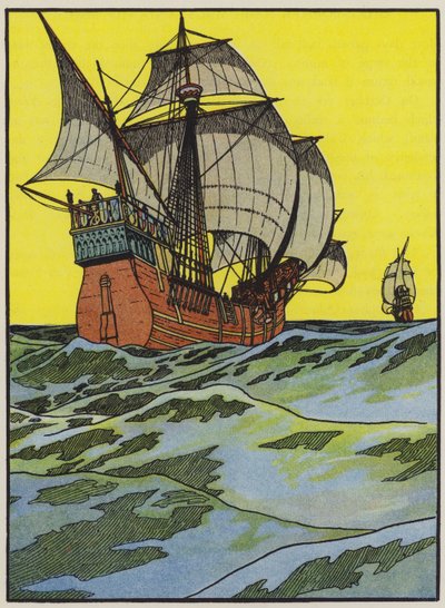 Ships of Christopher Columbus Crossing the Atlantic by English School