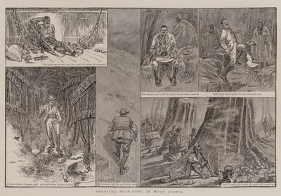 Shooting Bush-Fowl in West Africa by English School