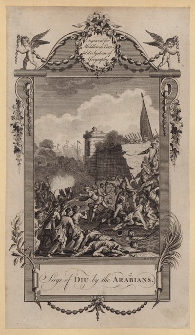Siege of Diu by the Arabians by English School
