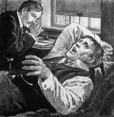 Sigmund Freud with a patient in Vienna by English School