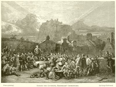 Signing the Covenant, Greyfriars Churchyard by English School