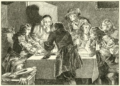 Signing the Invitation to William of Orange by English School