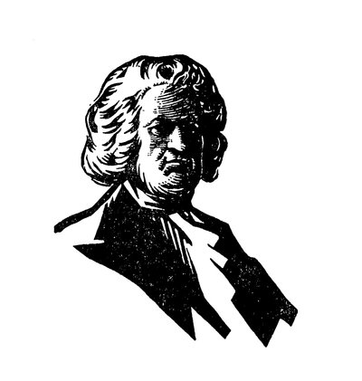 Silhouette portrait of Johann Sebastian Bach by English School