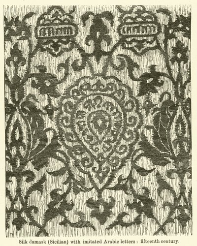 Silk Damask, Sicilian with Imitated Arabic Letters, Fifteenth Century by English School