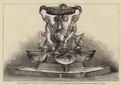 Silver Epergne in form of a Fountain, the Gift of the Gentlemen of Argyllshire to the Marquis of Lorne by English School