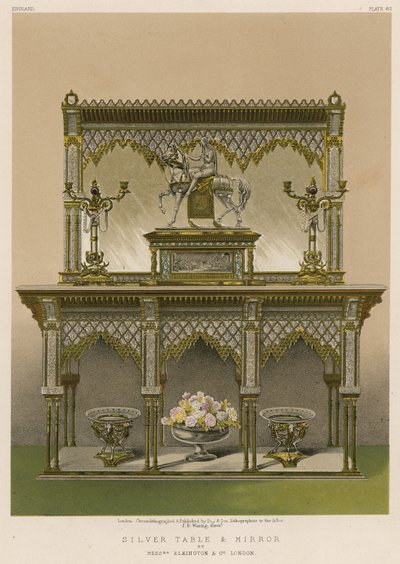 Silver Table and Mirror by English School