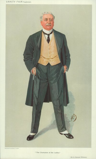 Sir A. Osmond Williams, The Champion of the Ladies, 1 December 1909, Vanity Fair Cartoon by English School