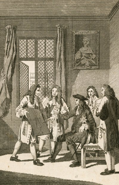 Sir Christopher Wren Presenting to King Charles II His Plan for Rebuilding London by English School