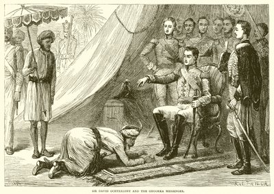 Sir David Ochterlony and the Ghoorka Messenger by English School