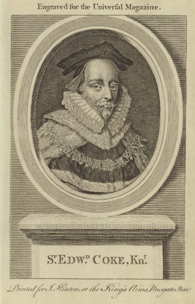 Sir Edward Coke, Knight by English School