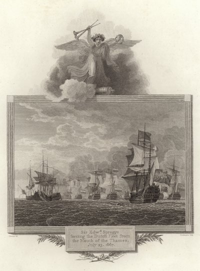 Sir Edward Spragge Forcing the Dutch Fleet from the Mouth of the Thames, July 23, 1667 by English School