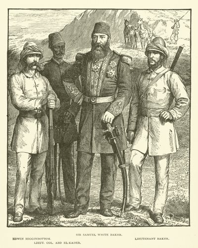 Sir Samuel White Baker, Edwin Higginbottom, Lieutenant Baker, Lieut Col Abd El-Kader by English School
