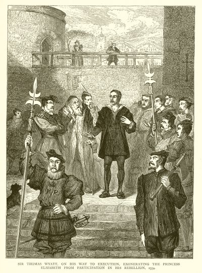 Sir Thomas Wyatt, on his Way to Execution, exonerating the Princess Elizabeth from Participation in his Rebellion, 1554 by English School