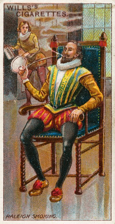 Sir Walter Raleigh Smoking by English School