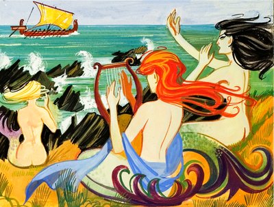 Sirens Tempt Odysseus onto the Rocks by English School