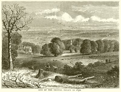 Site of the Crystal Palace in 1852 by English School