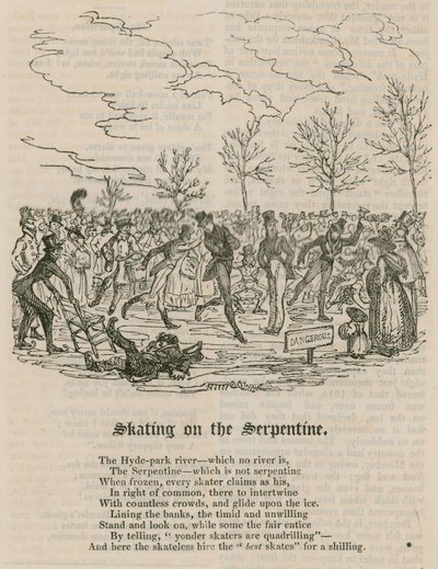 Skating on the Serpentine, Hyde Park, London by English School