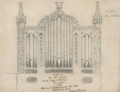 Sketch of the Old Organ at the Royal Gardens (Vauxhall Gardens, London) by English School