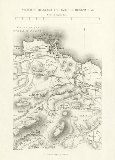 Sketch to illustrate the Battle of Dunbar, 1650 by English School