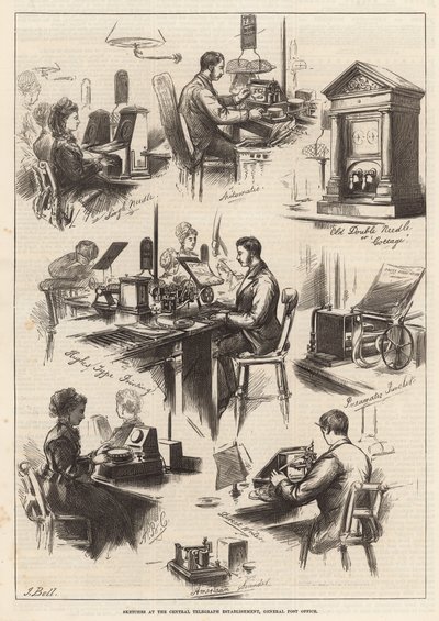 Sketches at the Central Telegraph Establishment, General Post Office by English School