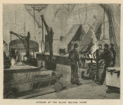 Sketches at the Royal Mint, Tower Hill; Interior of the Silver Melting House by English School
