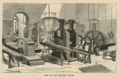 Sketches at the Royal Mint, Tower Hill; One of the Rolling Rooms by English School