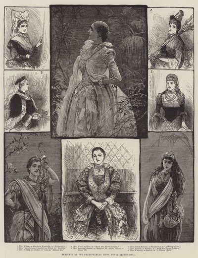Sketches at the Shakspearean Show, Royal Albert Hall by English School