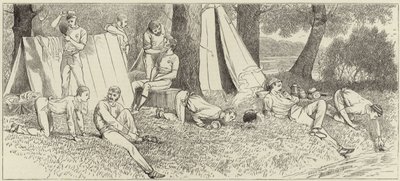 Sketches from a steam launch at Henley Regatta by English School