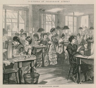 Sketches in Telegraph Street - The Metropolitan Gallery by English School