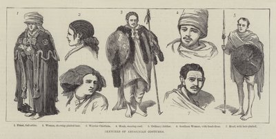 Sketches of Abyssinian Costumes by English School