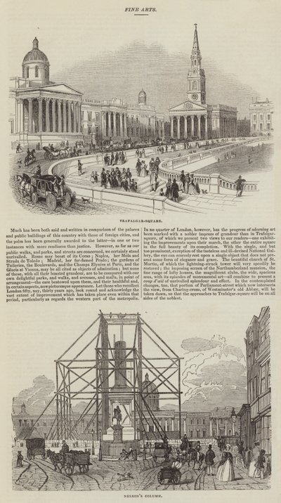 Sketches of Trafalgar Square by English School