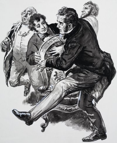 Scuffle at Court by English School