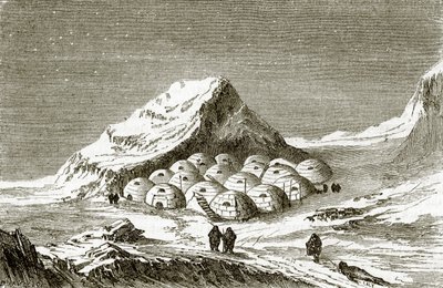 Snow huts of the Esquimaux by English School