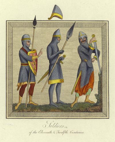 Soldiers of the 11th and 12th Century by English School