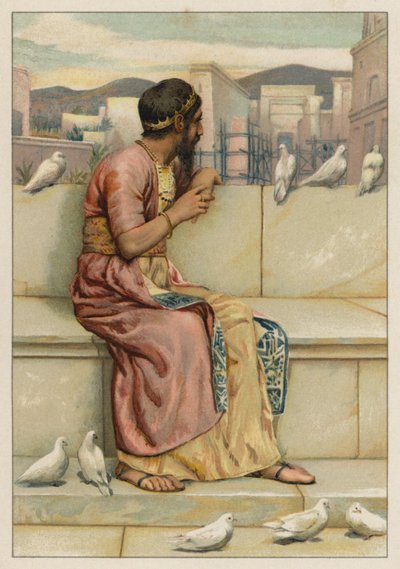 Solomon watching the building of the Temple by English School