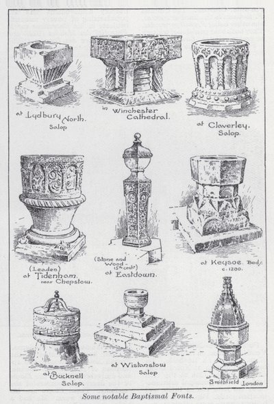 Some notable baptismal fonts by English School