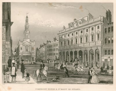 Somerset House and St Mary-le-Strand, The Strand, London by English School