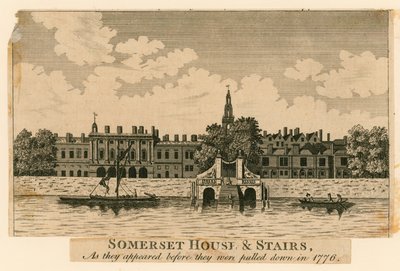 Somerset House and stairs as they appeared before they were pulled down in 1776 by English School
