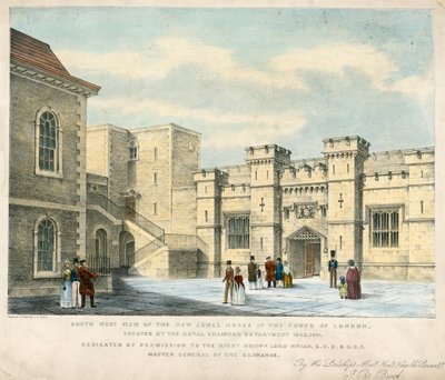 South West View of the New Jewel House in the Tower of London, Erected 1840-41 by English School