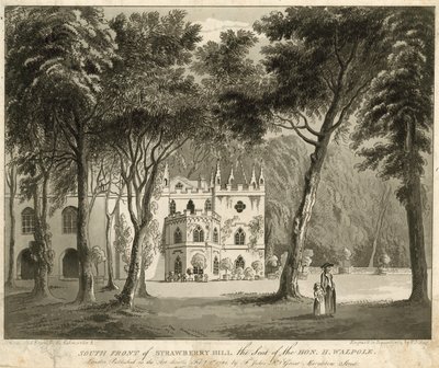 South Front of Strawberry Hill, Twickenham, London, the Seat of the Honourable Horace Walpole by English School