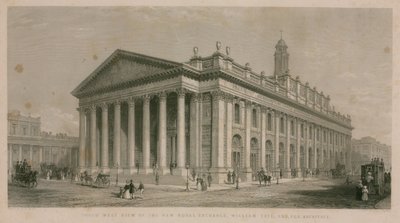 South West View of the New Royal Exchange, London by English School