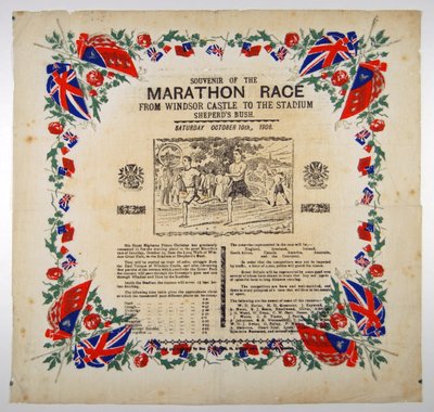 Souvenir of the Marathon Race from Windsor Castle to the Stadium, Shepherds Bush, 1908 by English School