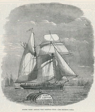 Spanish Vessel Arriving with Christmas Fruit by English School