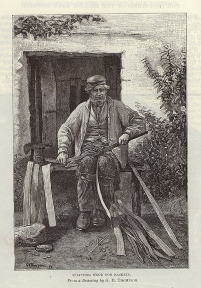 Splitting Wood for Baskets by English School